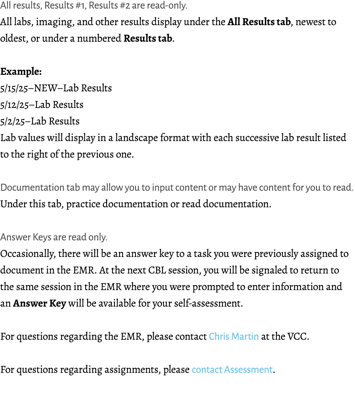 All results, Results #1, Results #2 are read only. All labs, imaging, and other results display under the All Results...