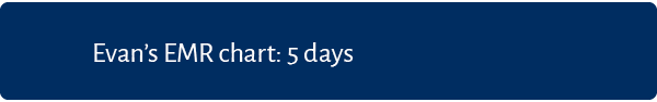 Evan’s EMR chart: 5 days