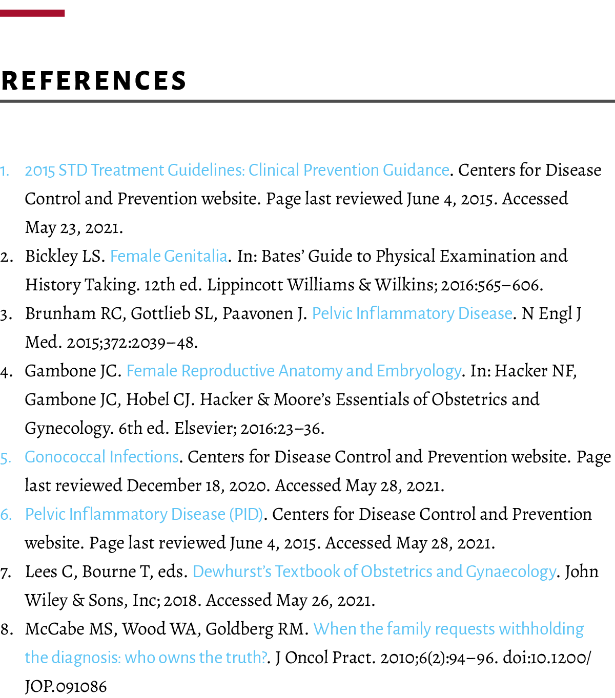  ﻿References 1. 2015 STD Treatment Guidelines: Clinical Prevention Guidance. Centers for Disease Control and Preventi...