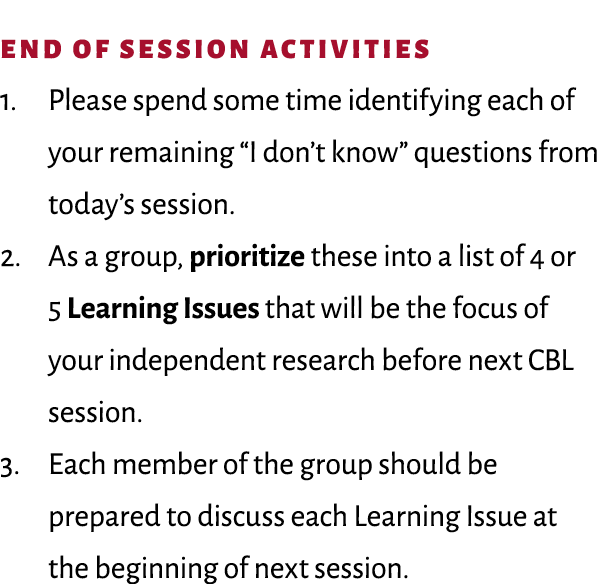 End of Session Activities 1. Please spend some time identifying each of your remaining “I don’t know” questions from ...