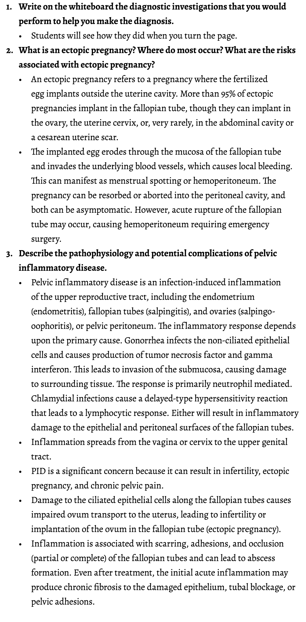 1. Write on the whiteboard the diagnostic investigations that you would perform to help you make the diagnosis. • Stu...