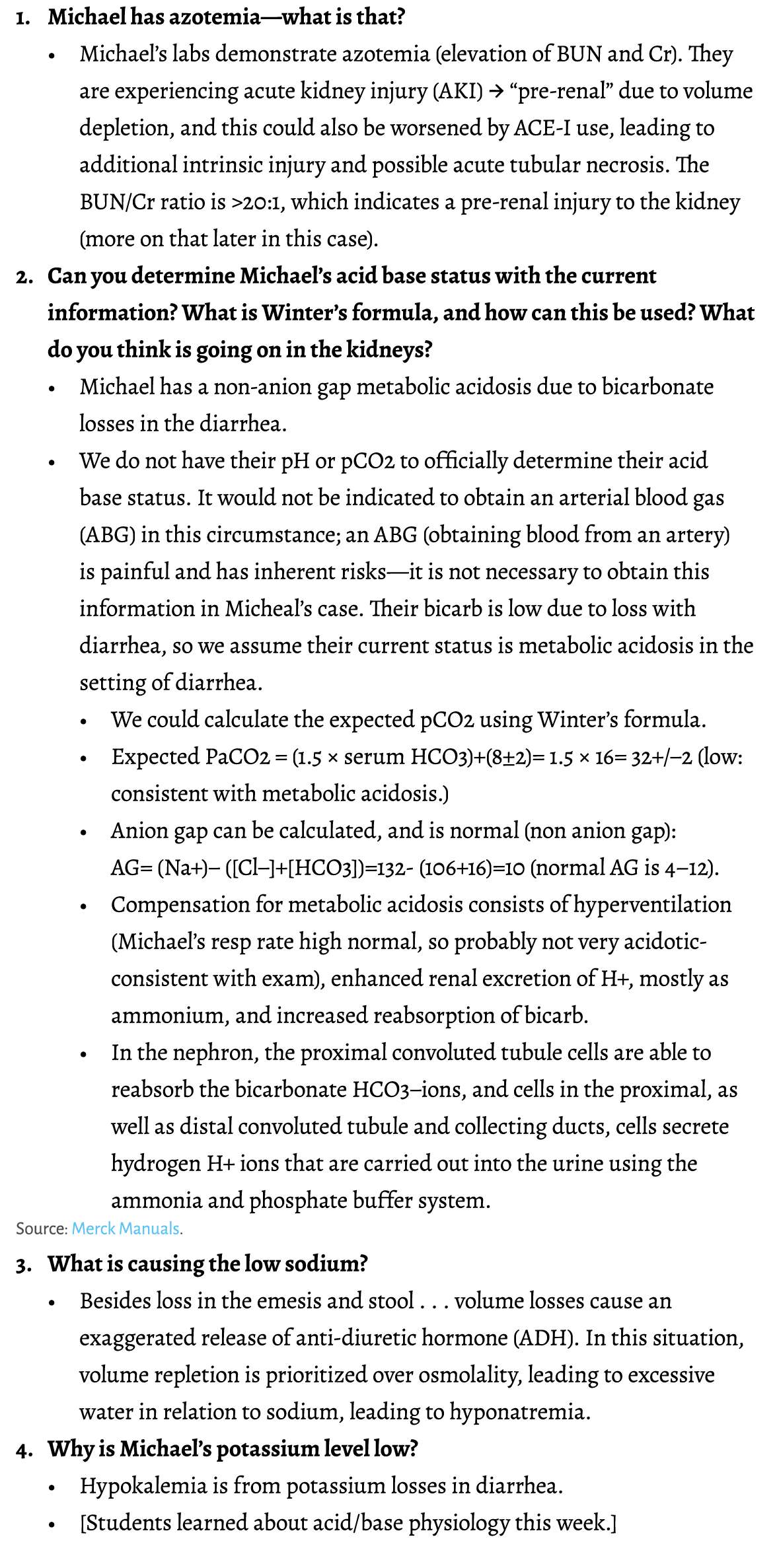 1. Michael has azotemia—what is that? • Michael’s labs demonstrate azotemia (elevation of BUN and Cr). They are exper...